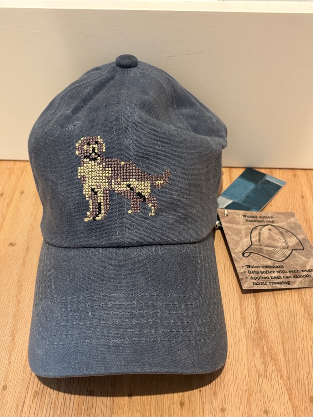 NWT Patchwork by La Valentina Embroidered Dog Baseball Cap - Blue